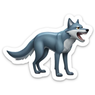 Shiny Wolf with a shark tail Full Body sticker