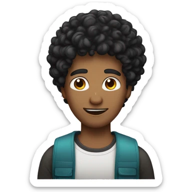 Black curly hair on indian guy sticker
