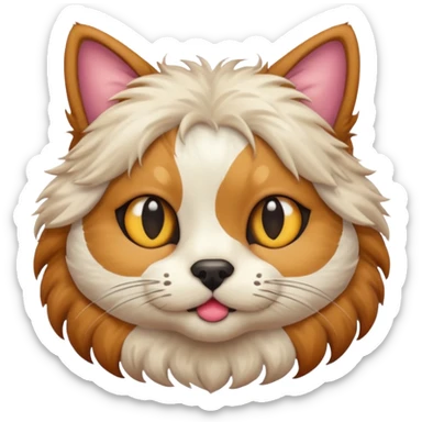 cat and dog one body sticker