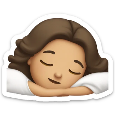 Brunette girl sleeping sticker