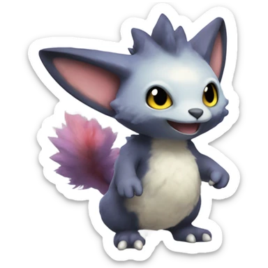 Colorful cute adorable cool furry anthropomorphic painted Fakémon-Pokémon-Trico-Vernid-creature sticker