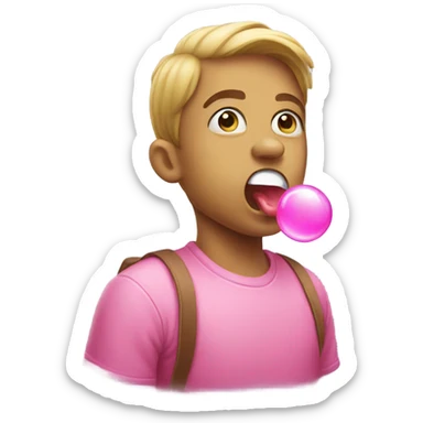 Emoji blowing bubble gum  sticker
