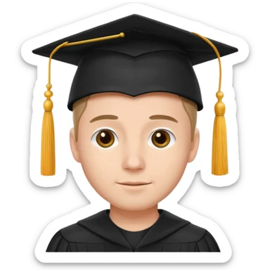 male university graduate sticker