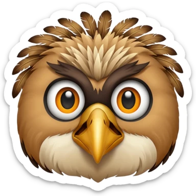 desert bird face sticker