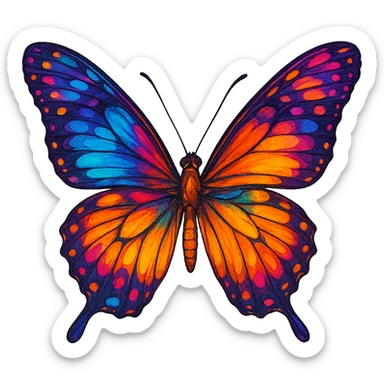digital illustration of a butterfly, no background sticker