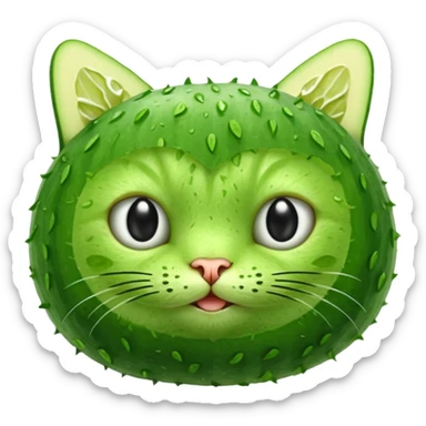 Cucumber cat put together  sticker