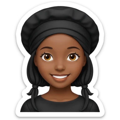 Black girl with black bonnet and black top on sticker