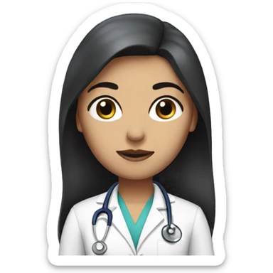 doctor woman with long  dark brow hair sticker