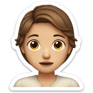 Girl with brown hair feeling sorry sticker