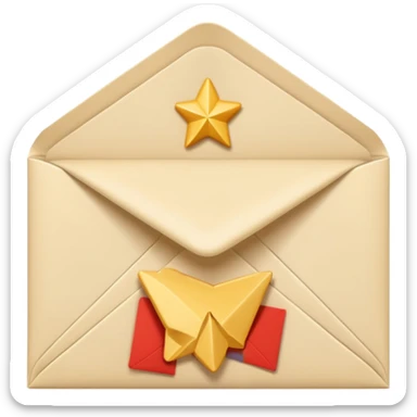 an envelope with asterisks in the upper right corner sticker