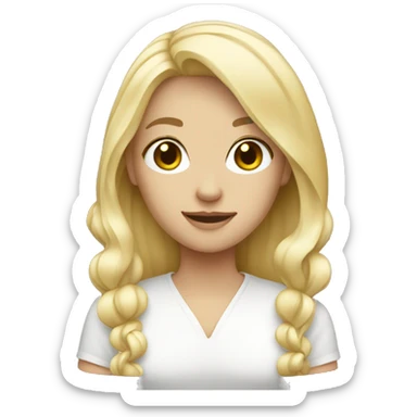 Blonde girl with white shpitz  sticker