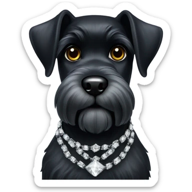 Black schnauzer with diamond chain sticker