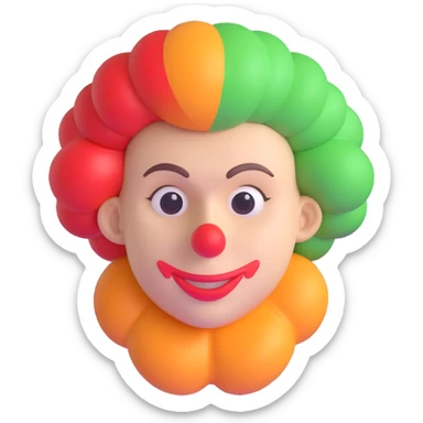 clown's wig sticker