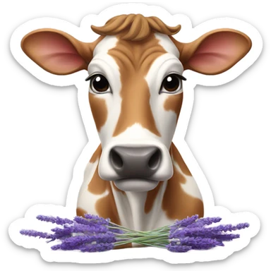 Jersey cow with lavender  sticker