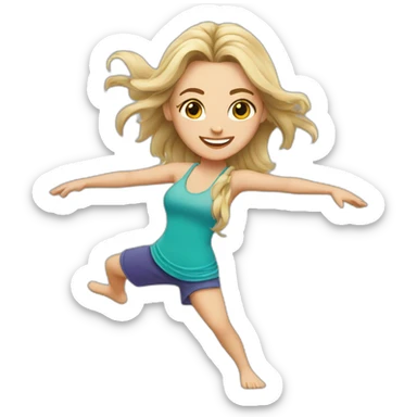 Zumba dancing white girl sticker