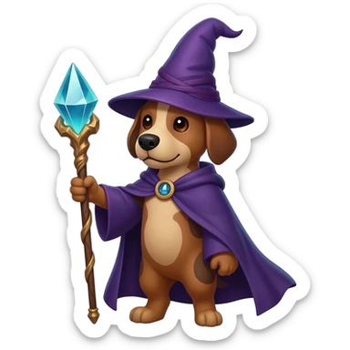 Dog wizard sticker