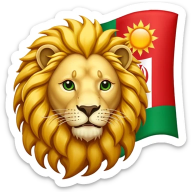 Iran flag with lion and sun sticker