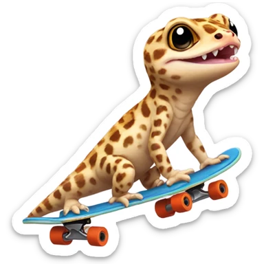 Leopard gecko riding a skateboard   sticker