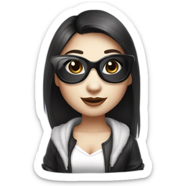 beatiful female panda in stylish outfit sticker