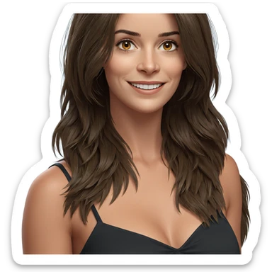 realistic portrait of smiling girl sticker