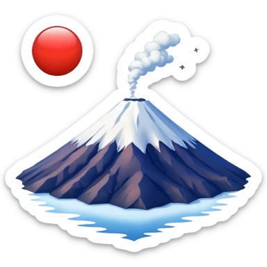 Mount Fuji with red color and nothing else. sticker
