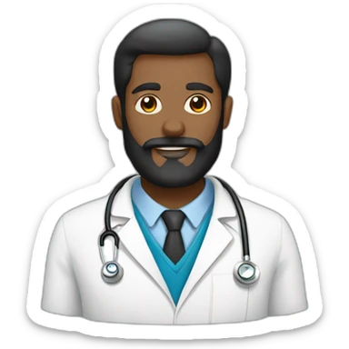 Man-black-beard-doctor-with-owl sticker