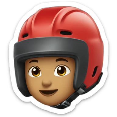 baby hockey player wearing red helmet sticker