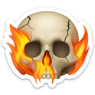 Caveira com fogo sticker