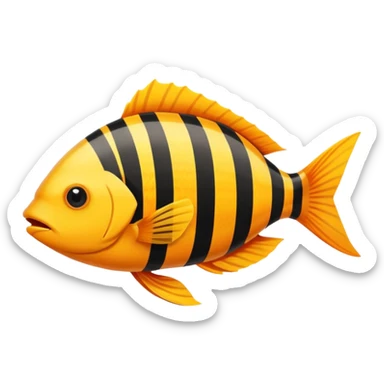 Yellow  çizgili Fish sticker