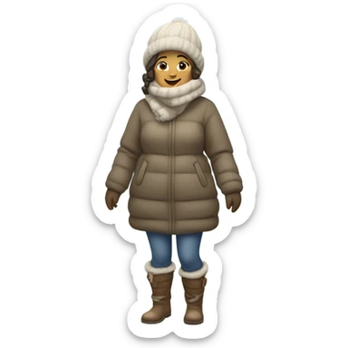 Fat lady in snow sticker
