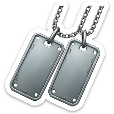 2 Military Tags on a chain sticker