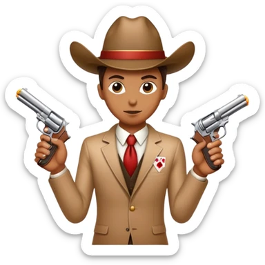 Poker gun Jewish sticker