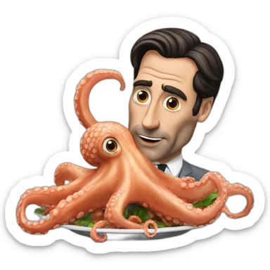 jon hamm eating an octopus sticker