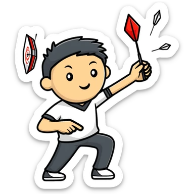 dart player throwing a dart sticker