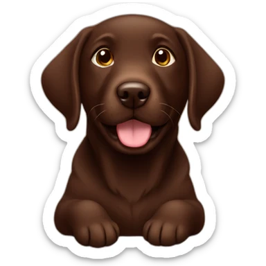 Chocolate labrador puppy happy sticker