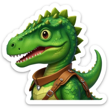 Dinosaur wear saddle, front face sticker
