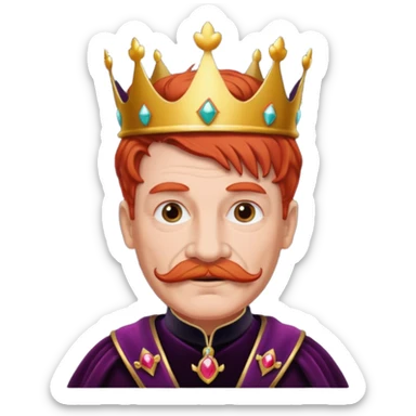 elderly red-haired princes with crown mustace. dark outfit sticker