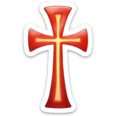 red ankh that appears ethereal or translucent sticker