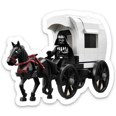 Darth Vader’s Lego horse-drawn 4 wheel caravan  sticker