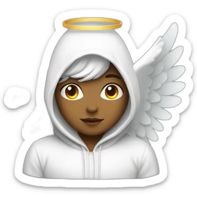 angel with hood with halo sticker
