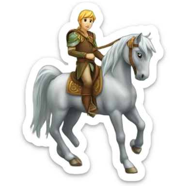 Elfe chevauchant un cheval sticker