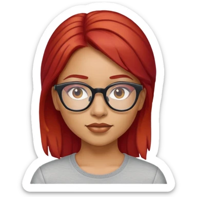 Latina girl with red hair and glasses sticker