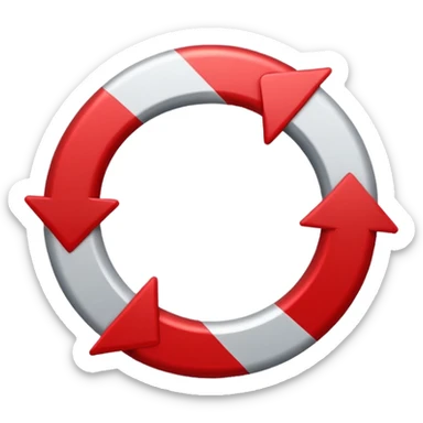 Prompt 15: "Is your backup plan."
Graphic: 🔄 Refresh/loop arrows icon (white with red highlights).
Animation: Arrows rotate smoothly.
Background: Transparent. sticker