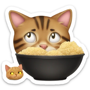  A  cat eat with human sticker