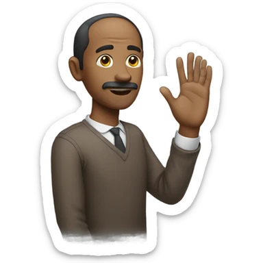 Man pretending to talk with his hand sticker