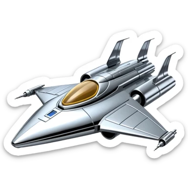 Star Wars Naboo Royal Starship chrome  sticker