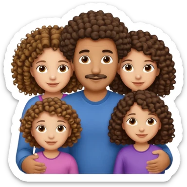 Brown dad with his two daughtersbone who is 5 and has curly hair and one who isn3 who has curly hair mixed race sticker