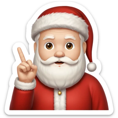 Santa holding up the middle finger sticker
