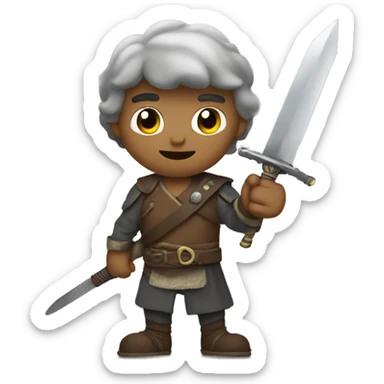Noob With Sword In Hand sticker