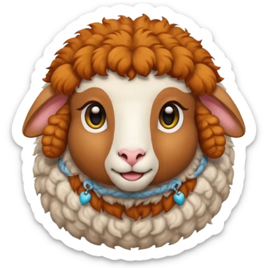 female sheep with gir hair sticker